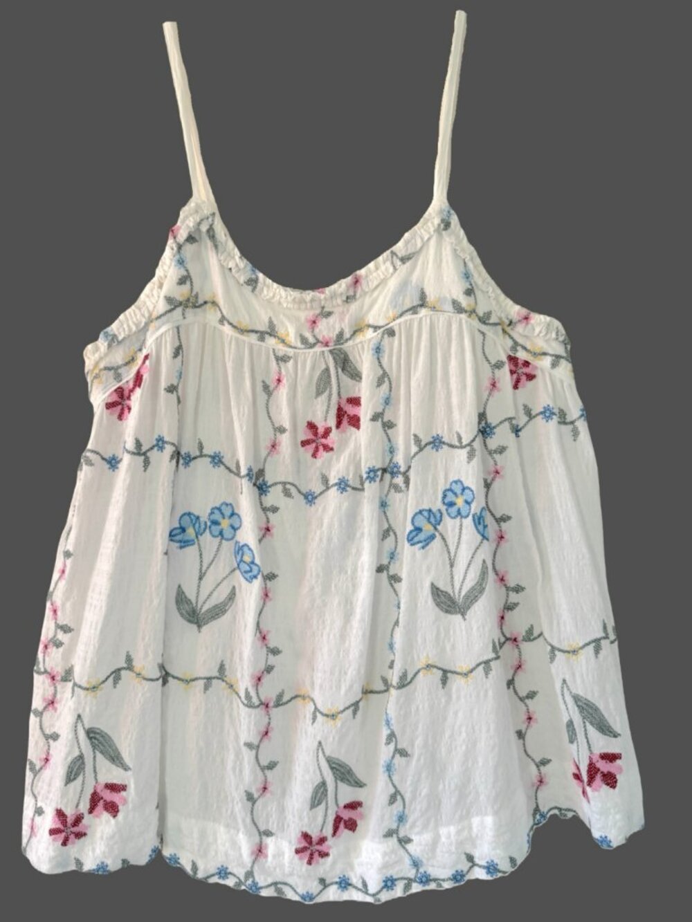 NWOT Wild Fable XXL WHITE Embroidered Cami Sleeveless Top